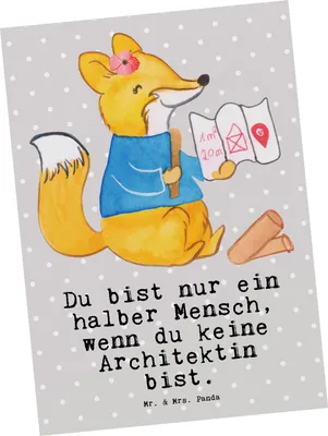 Produktbild von Mr. & Mrs. Panda Postkarte Architektin Herz - Grau Pastell - Geschenk, Studium, Innenarchitektin, Ansichtskarten, Postkarten, Lustig, Ansichtskarte, bildkarte, Spruch