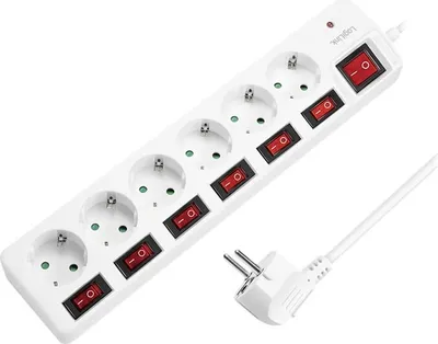 Produktbild von LogiLink Steckdosenleiste 6fach 7x Schalter 6xCEE7/3 weiß