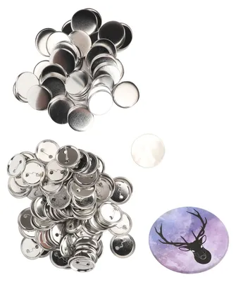 100 Sets runde Badgeknöpfe aus Metall für DIY-Projekte