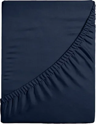 Produktbild von Softimi | Spannbettlaken PREMIUM - 140x200 cm - Dunkelblau - 100% Baumwolle - Hypoallergen