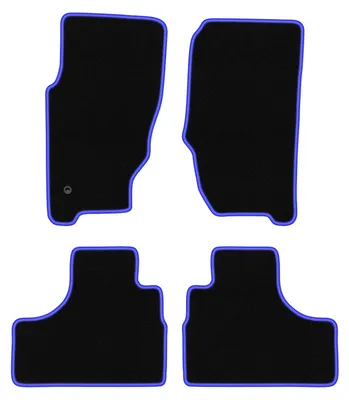 Produktbild von Fußmatten Velours Schwarz/Blau für Jeep Cherokee Liberty KJ 2002-2007 Set 4-tlg
