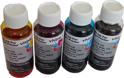 Produktbild von vhbw 4x Nachfülltinte für Drucker - Refillset Dye Cyan, Dye Magenta, Dye Schwarz, Dye Yellow, 100ml