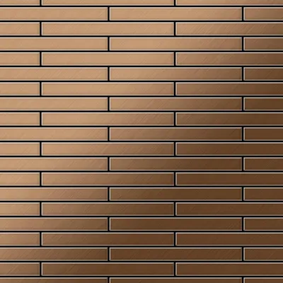 Produktbild von Mosaik Fliese massiv Metall Titan gebürstet kupfer 1,6mm stark Deedee-Ti-AB