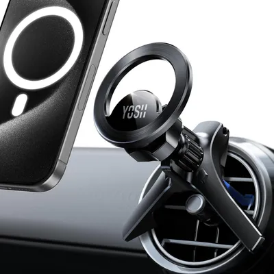 Produktbild von Handyhalterung Auto für MagSafe, Magnetische KFZ-Halterung mit Triangelhaken für Runde Lüftung, kompatibel mit iPhone & Samsung