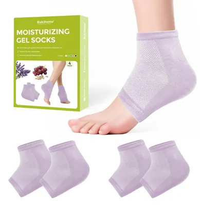 Imagen del producto de Calcetines hidratantes para los pies, 2 pares de calcetines de gel