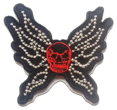 Produktbild von Schmetterling Totenkopf - Aufnäher, Bügelbild, Aufbügler, Applikationen, Patches, Flicken, Zum Aufbügeln, Größe: 8.3 x 7.5 cm