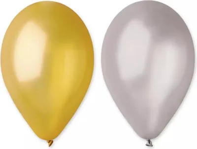 Zdjęcie produktu dla Balony metaliczne srebrne i złote (50 sztuk)