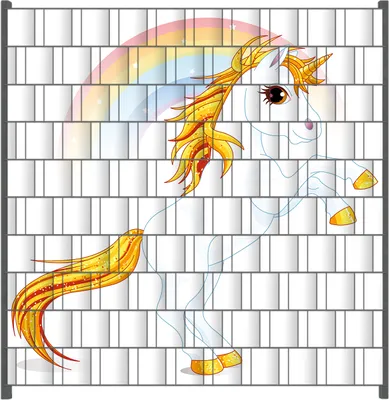Produktbild von Wallario Zaunsichtschutz mit Motiv Weißes Einhorn vor einem Regenbogen für Ein- und Doppelstabmatten Zäune in der Größe 200 x 200 cm