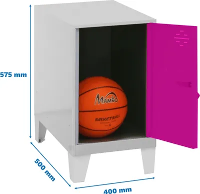 Zdjęcie produktu dla SIMONLOCKER DISM.MINI Szafka metalowa 475x400x500 + nóżki, szara/różowa