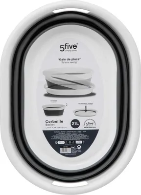 Obrázek produktu pro 5 five simply smart - Skládací koš na prádlo 21l šedobílý