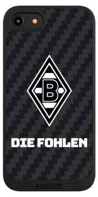 Produktbild von NIVOCASE Handyhülle für Apple iPhone 7 Hülle NIVOpure Case Schwarz Borussia Mönchengladbach Carbon Gladbach