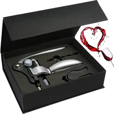 Produktbild von s Korkenzieher-Set – 3-teilig – Weinaccessoires-Set – Weinset – Korkenzieher – Hochwertiger Flaschenöffner – Weinwerkzeug-Set – Korkenzieher