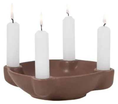Zdjęcie produktu dla Senza Świecznik Cztery pory roku Ceramiczny brązowy 18 cm