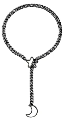 Produktbild von Lariat Y Choker Halskette aus Edelstahl, schwarz/silber/gold, 1 Stück, für Punk Rock