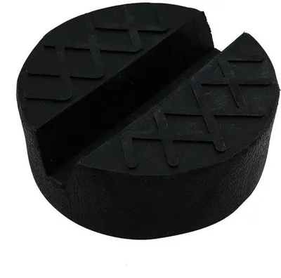 Image de Support universel pour cric de réparation automobile - 65 x 65 x 33 mm - Cric antidérapant - Caoutchouc résistant à la déchirure - Empêche le déplacement du véhicule