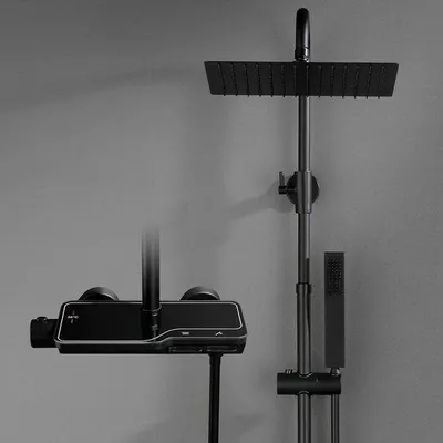 Immagine prodotto di Sistema doccia regolabile in acciaio inossidabile nero