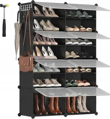 Produktbild von Songmics Schuhregal modular mit 8 Fächern schwarz