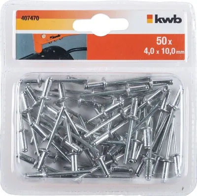 Produktbild von kwb 407470 Blindniete (Ø x L) 4 mm x 10 mm Aluminium Aluminium Aluminium 50 St