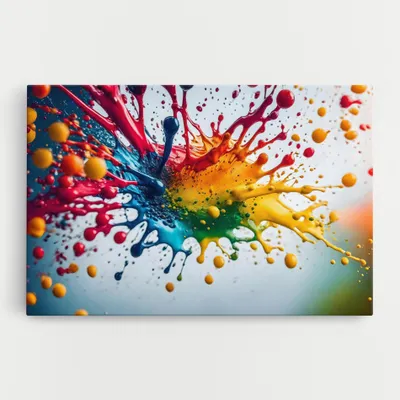 Produktbild von ARTHUB® Leinwandbild 70x100 cm, Colorful Splash Rainbow | Wohnzimmerdekoration, Hängende Bilder, Wanddekoration, Heimdekoration, Abstrakte, Lebendige Farben