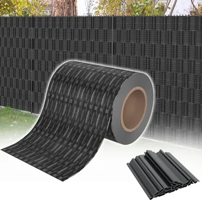 Obrázek produktu pro XINZI PVC ochranná fólie Ochranné pásky Včetně upevňovacích spon, zahradní ochrana před zraky Plot z dvojitých tyčí, 35 m x 19 cm, ratanově antracitový