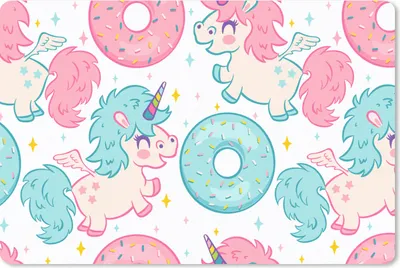 Produktbild von MuchoWow® Mauspad Mousepad Einhorn - Donut - Baby 27x18 cm - Mousepads - Maus Mat - Pad - Mausunterlage - Büroartikel - Desk Matten