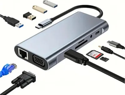 Produktbild von USB-C 11-in-1 Hub Adapter HDMI 4K PD LAN Gigabit