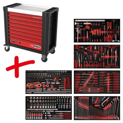 Produktbild von KS Tools  Performanceplus Werkstattwagen-Satz P25 mit 416 Werkzeugen, 825.6416