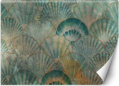 Produktbild von Vlies fototapete Fächer Türkis Beton 350x245 cm Feeby Blau inkl. Kleber einfache Montage