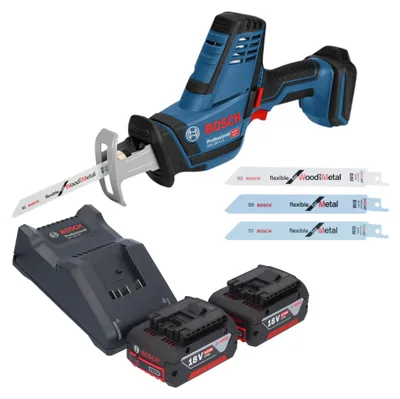 Zdjęcie produktu dla Akumulatorowa pilarka szablasta Bosch GSA 18V-LI C Professional 18 V + 2x akumulator 4,0 Ah + ładowarka