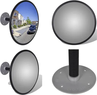 Obrázek produktu pro Dopravní zrcadlo Convex Acrylic Black 30 cm Indoor - Dopravní zrcadlo - Dopravní zrcadlo - Bezpečnostní zrcadlo