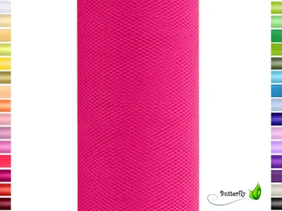 Produktbild von 9m Rolle Tüll 15cm, Farbauswahl:fuchsia / pink 187