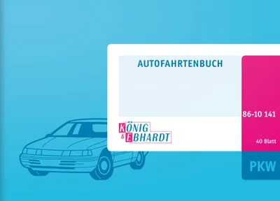Immagine prodotto di König & Ebhardt 8610141 Diario del conducente "per auto" A6 paesaggio azzurro, magenta