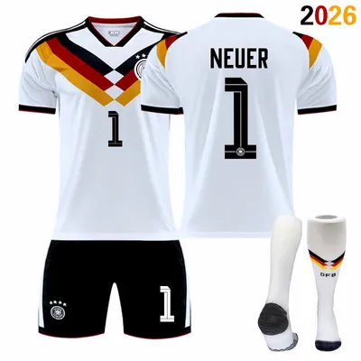 Immagine prodotto di #1 NEUER Maglia da calcio della Germania per i Mondiali 2026, per bambini e adulti. TAGLIA:XS