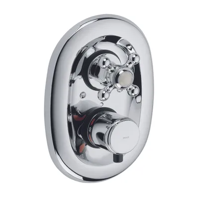 Immagine prodotto di KLUDI 1926 Mitigeur thermostatique encastré, poignée croisillon, blocage eau chaude 40°C, avec robinet d'arrêt, 517200520, 517200520