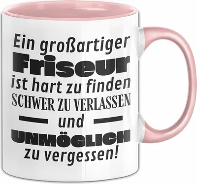 Produktbild von Friseur Abschied Geschenk Tasse Abschiedsgeschenk für Friseur Hart Zu Finden Schwer Zu Verlassen (Rosa)