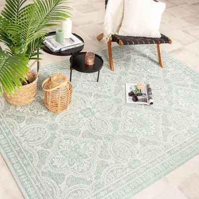 Produktbild von In- & Outdoor Teppich - Summer Oriental Mint - 280x380cm - Boho, Ländlich, Modern - Balkon, Garten / Terrasse -  FRAAI | Home & Living