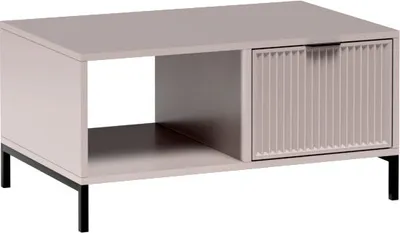 Produktbild von Couchtisch LINKA STYLE LS-6 Kaffetisch mit Schubladen Metallfüße Gefräste Fronten Kaschmir