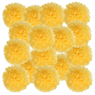 Papierblumenbälle 10 cm, 20 Stück, Dunkelgelb für Dekoration