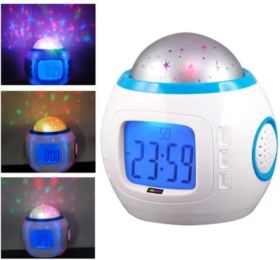 Produktbild von Kleiner Wecker,Sternenhimmel-Projektionsuhr,leuchtender,leiser digitaler elektronischer Wecker am Bett für Studenten,multifunktional