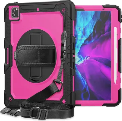 Obrázok produktu pre Puzdro pre iPad Pro 5/4/3 12,9" so stojanom a ramenným popruhom Ružové