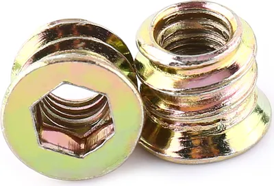 Obrázok produktu pre Pozinkovaná šesťhranná nábytková matica z uhlíkovej ocele s drevenou vložkou (M6*10 mm)