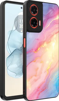 Immagine prodotto di Smartphonica Custodia per telefono adatta per Motorola Moto G04 - G24 - G24 Power - E14 con stampa marmo scintillante arcobaleno - TPU Backcover Case Rainbow Glitter Marble Design