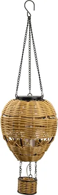Produktbild von Northpoint LED Solar Laterne Rattan Heißluftballon Windlicht Außenbereich Garten Solarpanel braun
