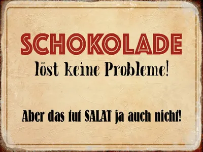 Produktbild von vianmo Holzschild 30x40 cm Schokolade löst keine Probleme
