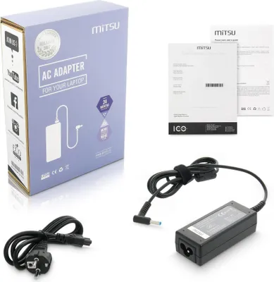 Zdjęcie produktu dla Zasilacz sieciowy Mitsu 19.5V 2.31A (4.5x3.0 pin) 45W do notebooka HP
