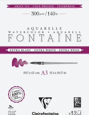 Produktbild von Clairefontaine 5x Aquarellpapier 12 Blatt 2-seitig geleimte Blöcke A3 - 976048C