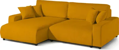 Image de MASSIVMOEBEL24 | Canapé d'angle SOFIA Velours Jaune 234×165×78 cm