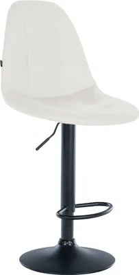 Produktbild von CLP Barhocker Elmore Kunstleder | Farbe weiß Material Gestell Metall matt schwarz