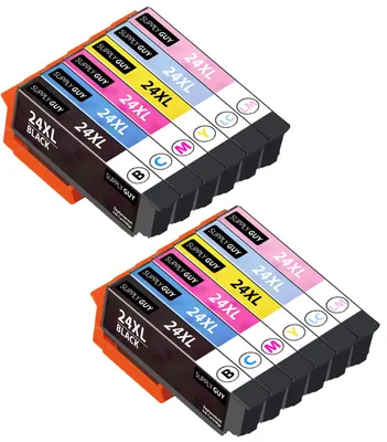 Imagen del producto de 12 cartuchos compatibles con los modelos 24/24XL, para impresoras XP55, XP65 y otros modelos