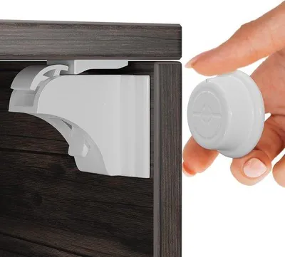 Produktbild von Magnetische Kastbeveiligung, 12+3 Teile, 3M Kleber, Ladebeveiligung, unsichtbar für Babys und Kinder